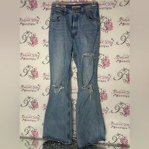 Levi’s 70’s high flare pants ripped jeans denim classic flare leg light wash